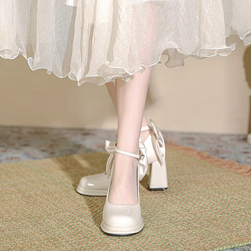 Xajzpa Woman Sexy High Heels Shoes Lace-Up Slip On Chunky Sandals Shallow Mouth Round Toe Footwear Branded Pumps Sweet Basketball Platf